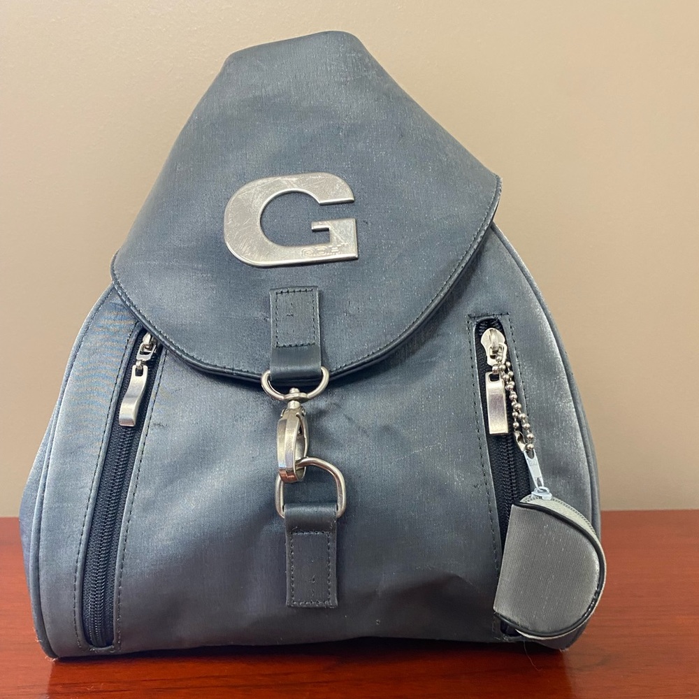 GDH silver shimmer backpack purse